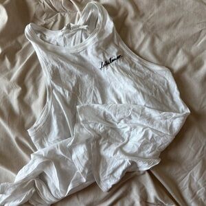 lululemon athletica White Tank Top with Black Logo